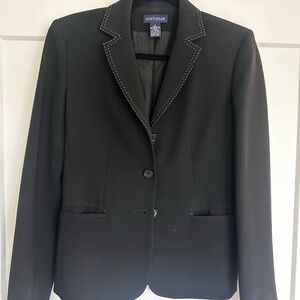 Ann Taylor Black Blazer with White Stitching